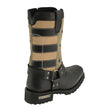 Milwaukee Leather MBL9363 Women’s Stars and Stripes Black with Tan Leather Motorcycle Rider Harness Boots