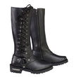 Milwaukee Leather MBL9365 Women's Classic Black Leather 14-Inch Harness Square Toe Tall Motorcycle Boots