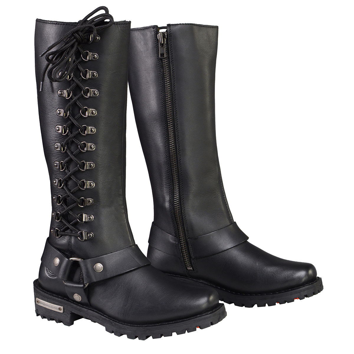 Milwaukee Leather MBL9357 Women's Black 14” Tall Motorcycle Boots