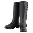 Milwaukee Leather Women's Black 14-inch Leather Harness Motorcycle Boots with Purple Accent Lacing MBL9366