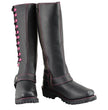 Milwaukee Leather Women's Black 14-inch Leather Harness Motorcycle Boots with Fuchsia Accent Lacing MBL9367