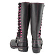 Milwaukee Leather Women's Black 14-inch Leather Harness Motorcycle Boots with Fuchsia Accent Lacing MBL9367