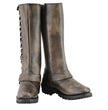 Milwaukee Leather Women's Distressed Brown Leather 14-inch Classic Harness Square Toe Motorcycle Rider Boots MBL9368