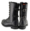 Milwaukee Leather Women's Graze Black Leather Lace-Up Motorcycle Boots with Zipper Pocket MBL9369