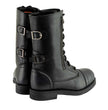 Milwaukee Leather Women's Graze Black Leather Lace-Up Motorcycle Boots with Zipper Pocket MBL9369