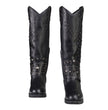 Milwaukee Leather MBL9371 Women's Black 18-Inch Leather Studded and Riveted Western Style Motorcycle Boots