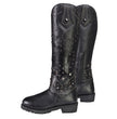Milwaukee Leather MBL9371 Women's Black 18-Inch Leather Studded and Riveted Western Style Motorcycle Boots