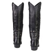 Milwaukee Leather MBL9371 Women's Black 18-Inch Leather Studded and Riveted Western Style Motorcycle Boots