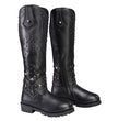 Milwaukee Leather MBL9371 Women's Black 18-Inch Leather Studded and Riveted Western Style Motorcycle Boots