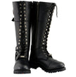 Milwaukee Leather MBL9390 Women’s Black 16-inch Lace-Up Front Cap Toe Motorcycle Riding Leather Boots