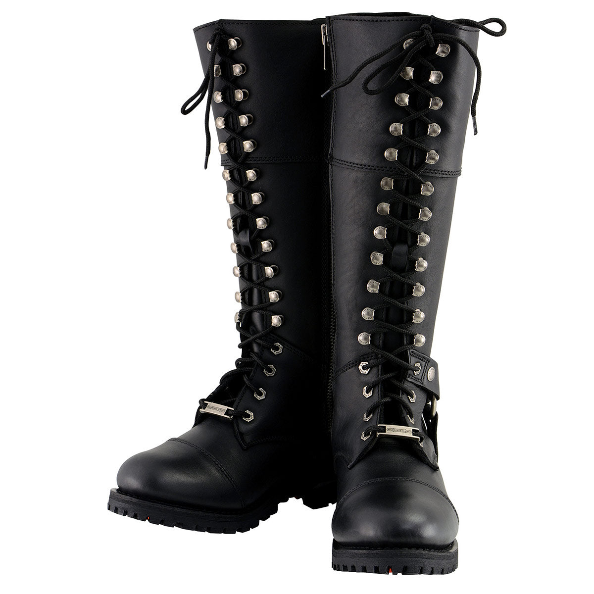 Milwaukee Leather MBL9390 Women's Black 16-inch Lace-Up Front Cap