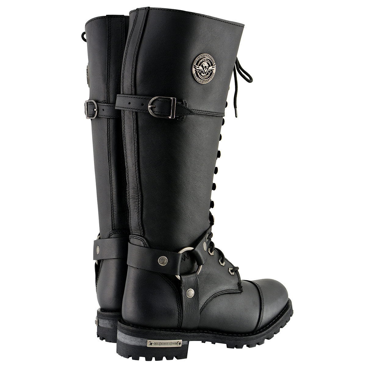 Milwaukee Leather MBL9390 Women's Black 16-inch Lace-Up Front Cap