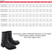 Milwaukee Leather MBL9399 Women's 9-Inch Triple Buckle Black Leather Harness Biker Boots w/ Side Zipper