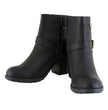 Milwaukee Leather Women's Short Black Fashion Boots w/ Side Zipper and Triple Buckle Adjustment MBL9405