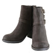 Milwaukee Leather MBL9406 Women's Stone Grey 3-Buckle Leather Boots with Platform Heel