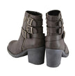 Milwaukee Leather MBL9406 Women's Stone Grey 3-Buckle Leather Boots with Platform Heel
