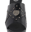 Milwaukee Leather MBL9407 Women's Black Open Toe Fashion Casual Wedge Sandals with Studs