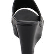 Milwaukee Leather MBL9407 Women's Black Open Toe Fashion Casual Wedge Sandals with Studs