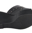Milwaukee Leather MBL9407 Women's Black Open Toe Fashion Casual Wedge Sandals with Studs