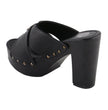 Milwaukee Leather MBL9412 Women's Open Toe Fashion Casual Clogs with Buckle Cross Strap