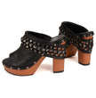 Milwaukee Leather MBL9415 Women's Black Peep-Toe Platform Fashion Casual Clog with Wrap Around Studding