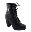 Milwaukee Leather MBL9418 Women's Black Lace-Up Fashion Boots with Studded Accents and Platform Heel