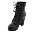 Milwaukee Leather MBL9418 Women's Black Lace-Up Fashion Boots with Studded Accents and Platform Heel