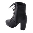 Milwaukee Leather MBL9418 Women's Black Lace-Up Fashion Boots with Studded Accents and Platform Heel