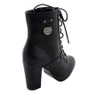 Milwaukee Leather MBL9418 Women's Black Lace-Up Fashion Boots with Studded Accents and Platform Heel