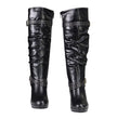 Milwaukee Leather MBL9419 Women's Tall Premium Black Platform Fashion Casual Boots with Slouch Shaft