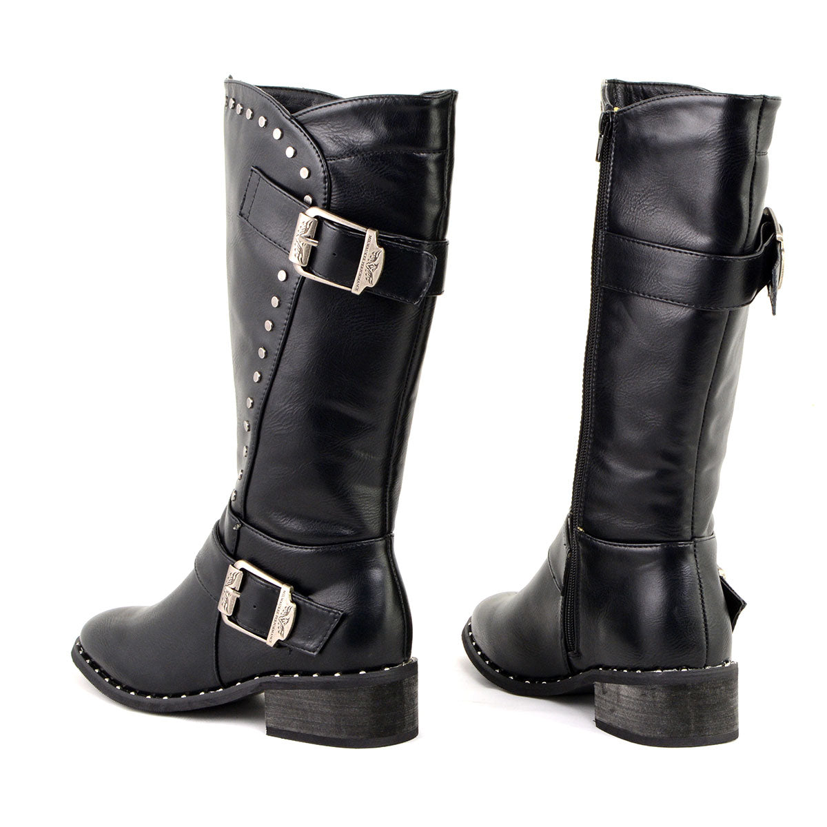 Milwaukee Leather MBL9423 Women's Black Studded Fashion Casual Boots with Studded Outsole