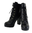 Milwaukee Leather MBL9425 Women's Black Lace-Up Fashion Boots with Double Height Option