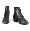 Milwaukee Leather MBL9426 Women's Distress Black Rocker Fashion Boots with Studded Instep