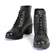 Milwaukee Leather MBL9426 Women's Distress Black Rocker Fashion Boots with Studded Instep