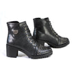 Milwaukee Leather MBL9426 Women's Distress Black Rocker Fashion Boots with Studded Instep
