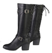 Milwaukee Leather MBL9427 Women's Black Tall Fashion Casual Boots with Back End Lacing