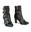 Milwaukee Leather MBL9428 Women's Black Buckle Up Fashion Boots with Studded Bling