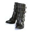 Milwaukee Leather MBL9428 Women's Black Buckle Up Fashion Boots with Studded Bling
