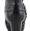 Milwaukee Leather MBL9432 Women's Black Harness Ankle Fashion Boots with Block Heel