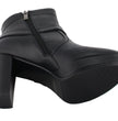 Milwaukee Leather MBL9432 Women's Black Harness Ankle Fashion Boots with Block Heel