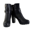Milwaukee Performance MBL9435 Women's Black Double Strap Side Zipper Boots with Platform Heel