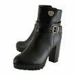 Milwaukee Performance MBL9435 Women's Black Double Strap Side Zipper Boots with Platform Heel