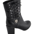 Milwaukee Leather Women's Black Lace-Side Fashion Motorcycle Riding Boots MBL9436