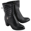 Milwaukee Leather Women's Black Lace-Side Fashion Motorcycle Riding Boots MBL9436