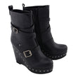 Milwaukee Leather Women's Black Triple Strap Fashion Boots with Platform Wedge MBL9437