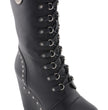Milwaukee Leather MBL9438 Women's Black Tall Lace-Up Fashion Casual Boots with Platform Wedge