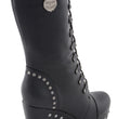 Milwaukee Leather MBL9438 Women's Black Tall Lace-Up Fashion Casual Boots with Platform Wedge