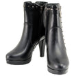 Milwaukee Leather MBL9440 Women's Black Spiked Fashion Boots w/ Side Zippers