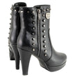 Milwaukee Leather MBL9440 Women's Black Spiked Fashion Boots w/ Side Zippers