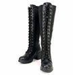 Milwaukee Leather MBL9442 Women's Black Lace-Up Tall Biker Fashion Boots with Platform Heel & Studs